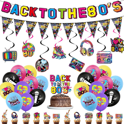 80er party deko - deko, banner