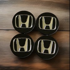 4x 69mm für Honda Radkappen Nabendeckel Alufelgen Wheel Cap Felgendeckel Schwarz