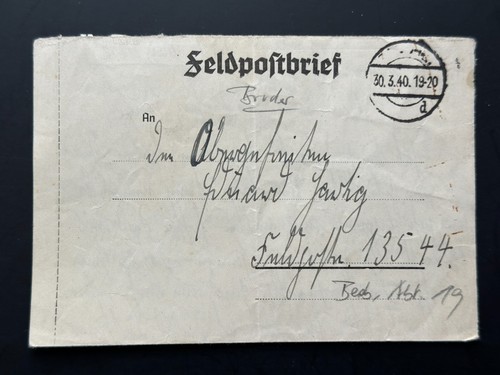 Alter feldpostbrief 1940 - feldpostbrief, 26.03.1940
