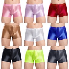 DE Herren Seide Glanz Slips Boxershorts Durchsichtig Unterhose Männer Erotische