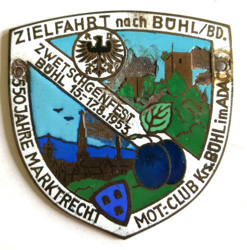 Plakette zielfahrt nach - zielfahrt, bühl