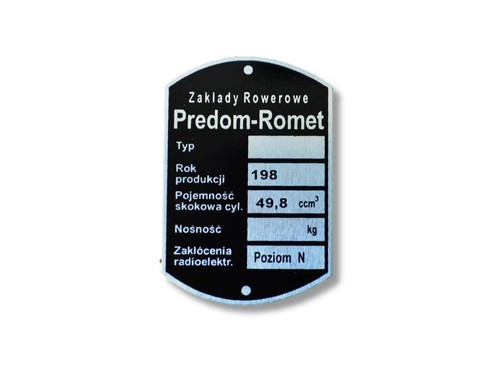 Romet predom typenschild - predom,