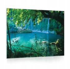 Glasbild Landschaft Wasserfall