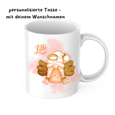 Tasse personalisiert Name – Gnom Engel – Geschenk Weihnachten – 330ml