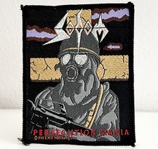 ✅ Vintage SODOM "Persecution Mania" 1990 E.M.P. Aufnäher/Patch Silberne Details