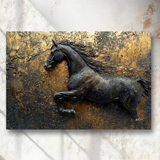 Leinwand Bild Pferde Schwarz