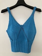 Hangestricktes Sommer-Top in blau aus Schachenmayr Catania fine, Gr. 36