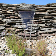 Edelstahl Wasserfall 60cm Wasserauslauf Wassersturz Springbrunnen Wasserspiel 10