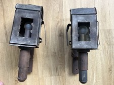 2 X Alte Eisenbahn Schlussleuchte Bahn Zug Schlusslicht ANTIK Laterne Lampe