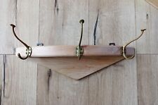 Jugendstil Garderobe massiv Holz mit 3 Messinghaken (II)