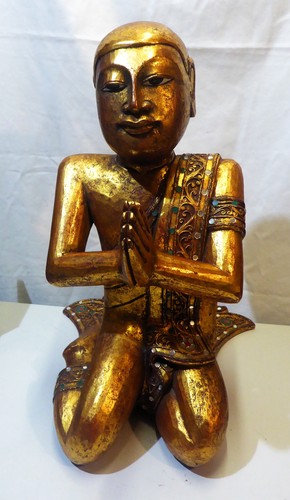 Buddha figur holz gold - 40,