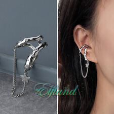 Ohrschmuck Ohrklemme Ohrclip Ear Cuff * Stern Kette Strass * Punk Gothic  