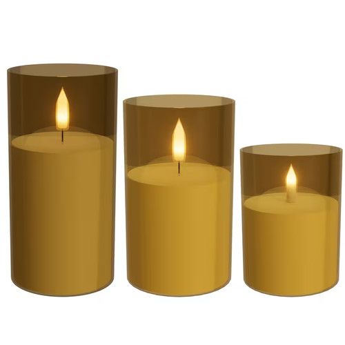 3er set led kerzen flammenlose - set,