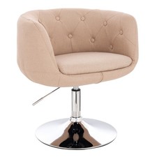 B-Ware SVITA PANAMA Retro Loungestuhl Cocktailsessel Stoffbezug Tellerfuß Beige