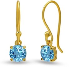 Edle 925 Sterling Silber Ohrringe Topas Edelstein Schmuck 750er Gelbgold verg.