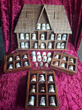 Fingerhut Sammlung Porzellan - mit Setzkasten - aus aller Welt  49 Stück