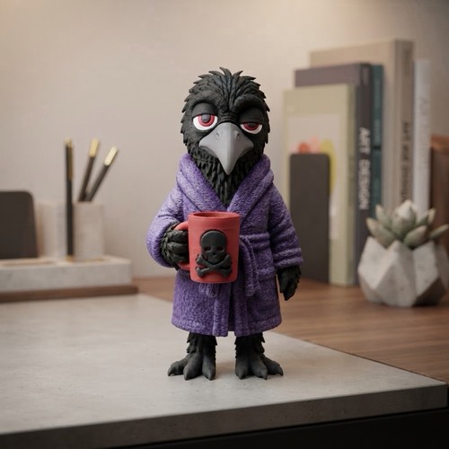 Müde rabe figur - müde,