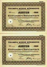 4 x Triumph Werke 1935 Nürnberg Adler Grundig Hercules Kyocera Olivetti 100 RM