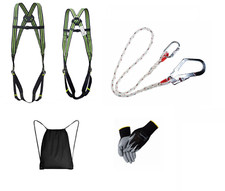  Absturzsicherung Baustellen SET Gurt 1P + Verbindungsseil 1,6m geprüft EN354  