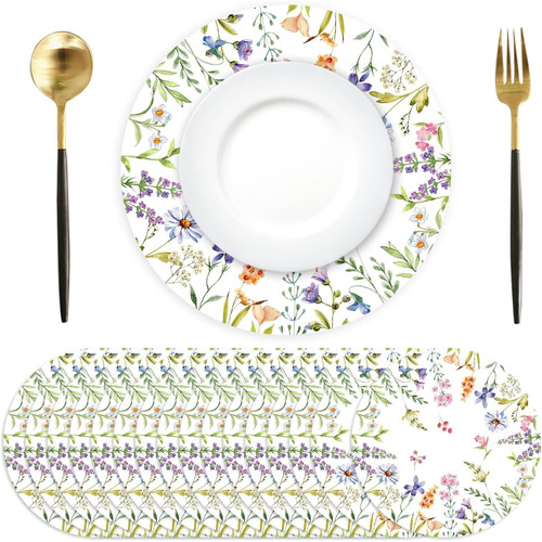 Blumen platzsets rund - 34, cm