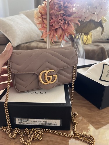 Gucci small leather bag dusty - gucci,