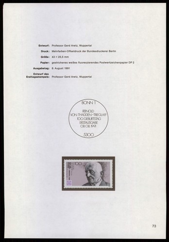 Brd schmuckblatt 1991 - brd,