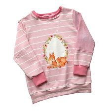 Handmade Mädchen Langarm Long Sweatshirt-Pullover Gr 104.