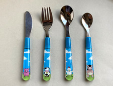 Amefa Kinderbesteck 4-teilig Edelstahl Kunststoffgriff Tiere Bauernhof