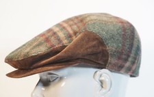 Vintage Wollmütze Schiebermütze Stoff Nylon Wildleder 58 gemustert Pure Nature