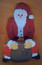 Schöner Weihnachtsmann, Kanten Hocker, Länge, 36 cm, Breite, 19 cm, Holz, Bunt