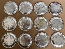 12 Alte Untersetzer versilbert
