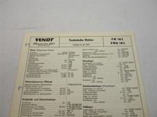 Fendt Favorit 611 S FW FWA 182 Turbomatik Technische Daten Datenblatt 1972