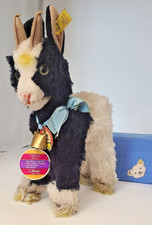 steiff 4960/25 -  Ziege Cosy Zicky Dralon schwarz/weiß 25cmstehend Glöckchen KFS