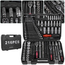 216-TLG STECKSCHLÜSSELSATZ NUSSKASTEN RATSCHENKASTEN WERKZEUG AUTO KOFFER