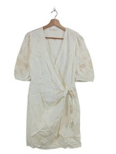 MNG Wickelkleid Damen Kleid Gr. DE 40 creme Casual-Look