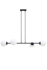 Hängelampe Glas blendarm Schwarz Weiß E27 4-flammig Esstisch Pendelleuchte groß