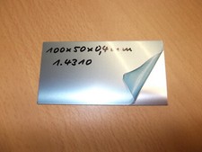 Federbandstahl, Federblech, inox, 1.4310, 100x50x0,4mm >>Lieferzeit 2-4 Werktage