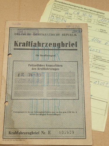 Ddr kfz brief - ddr,
