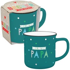 Becher in Emailloptik Lieblingspapa | Sheepworld Ag | Deutsch | 2025