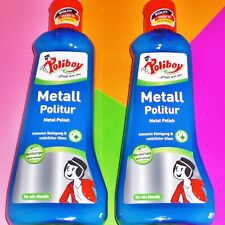 Poliboy Metal Polish 2 x 200ml Metall Politur Brass Copper Steel Chrome Messing 
