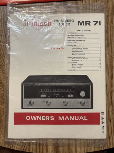 Mcintosh stereo tuner - mr-71,