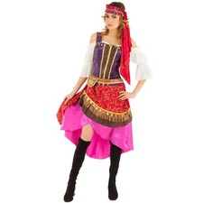 Zigeunerin Kostüm Gypsy Esmeralda für Damen Gr. S-L Kleid bunt Märchen Fasching
