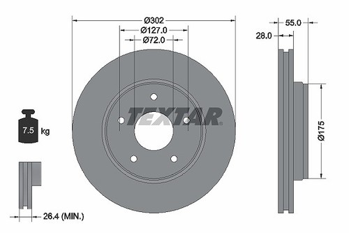 Textar bremsscheibe - textar,