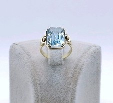 Ring Gold 333er mit Aquamarin, Damenring 8 Karat Goldring Gr. 50