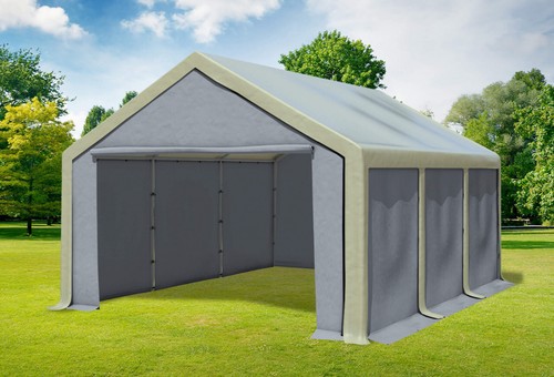 Partyzelt 4x6m braun grau pvc - 4x6m,
