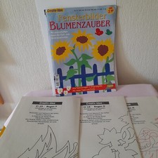 Neuwertig "Fensterbilder Blumenzauber "Geheftet Vorlege Bogen A-F 31 Seiten