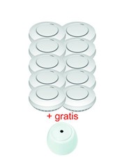 Jeising GS559A 11er Set Funkrauchmelder mit gratis Wassermelder GS158 GESCHENKT