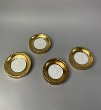 4x Ältere Meissen Porzellan Biskuit Medaillen Bilderrahmen Gold Vintage Konvolut