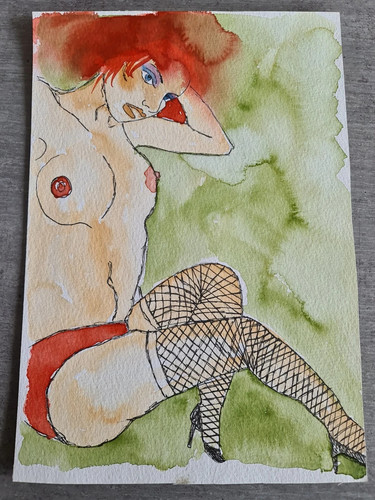 Original aquarell zeichnung - aquarell,