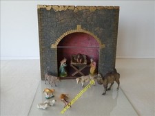 altes / antikes Krippengehäuse, Holz Krippendiorama, 5D248-1
